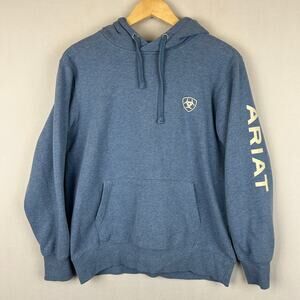 Ariat Real Blue Logo Pullover Hoodie Sweatshirt 10040814 Women's Size M